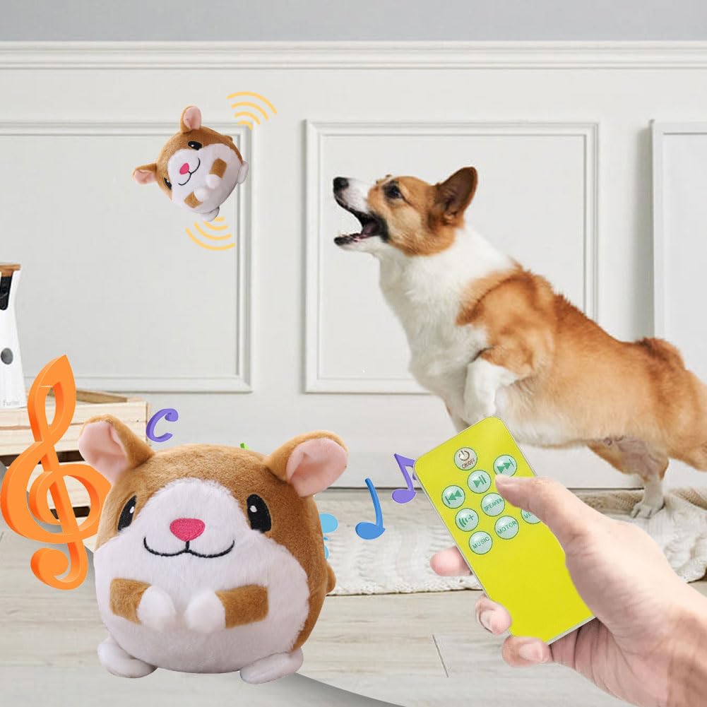 RuiDay Bouncing Piggy Dog Toy, Active Moving Pet Plush Toy Interactive Dog Toys - Image 2