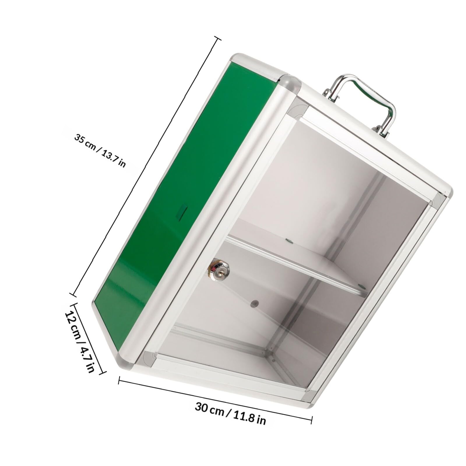 Botiquín Diseño Ahorrador de Espacio de Primeros Auxilios Montado en Pared Gran Capacidad y Panel Transparente para Oficina y Coche
