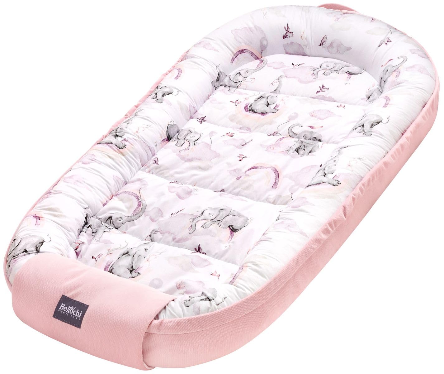 Bellochi Habarigani - Nido per neonati XXL, 100% cotone, 120 x 65 cm, con bordi protettivi, 0-9 m, Habarigani