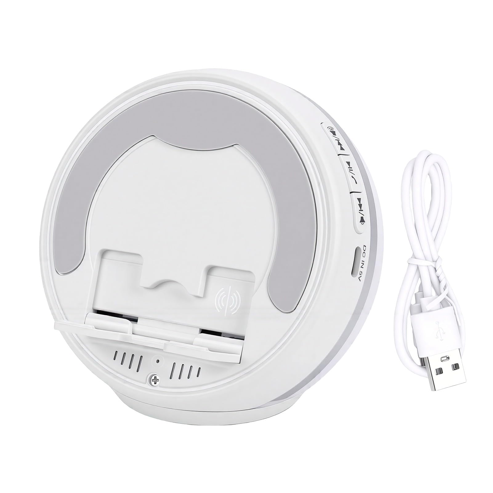 Fabater Altoparlante a Induzione Bluetooth con Supporto Portatile e Surround a 360° per Amanti della Musica e Raduni (WHITE)