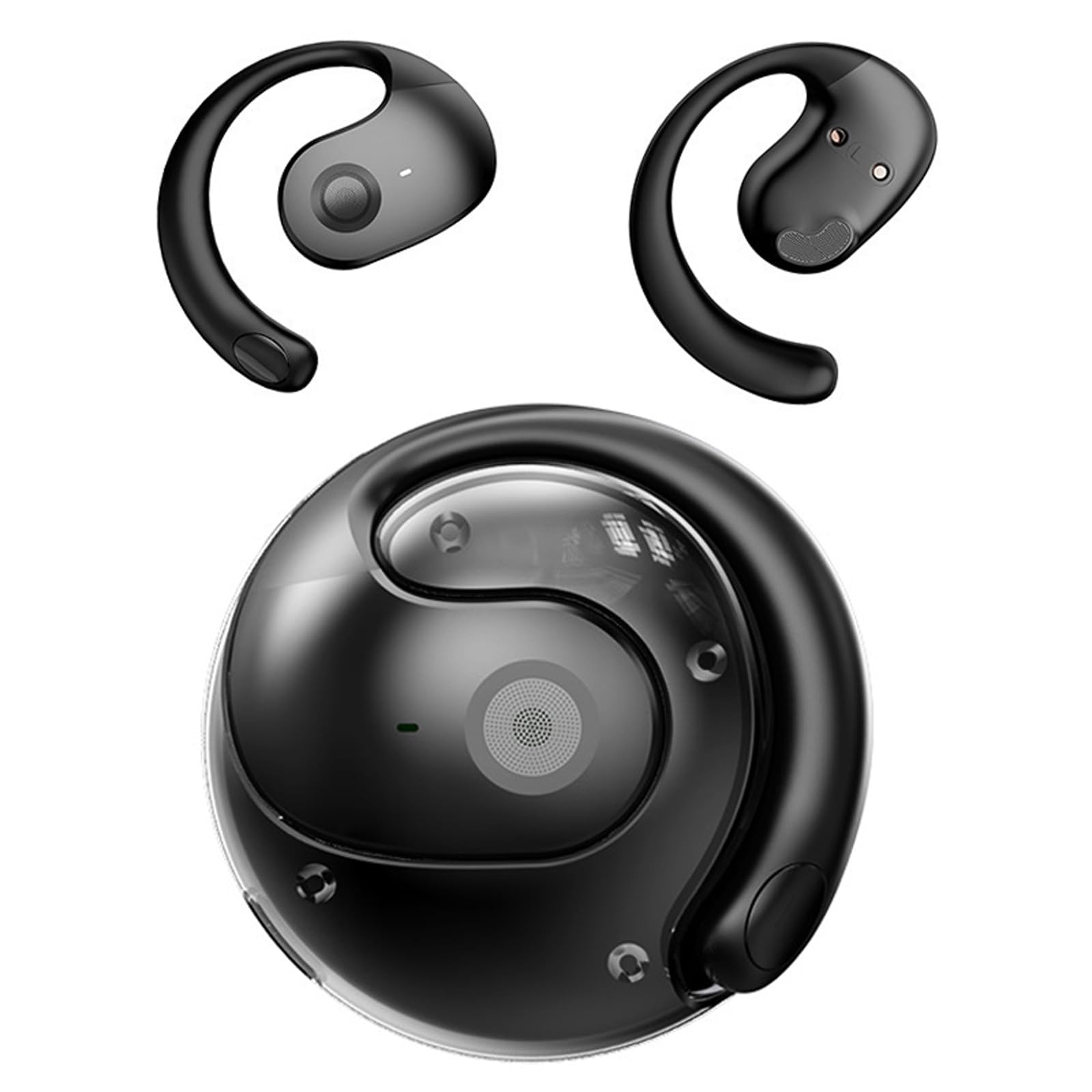 Hy-T26 Pro Language Translator, Hy-T26 Pro Wireless High Precision Bluetooth Translation Headphones, Open Ear Headphones Bluetooth with Real-Time Translation for Travel Business Learning (Black)