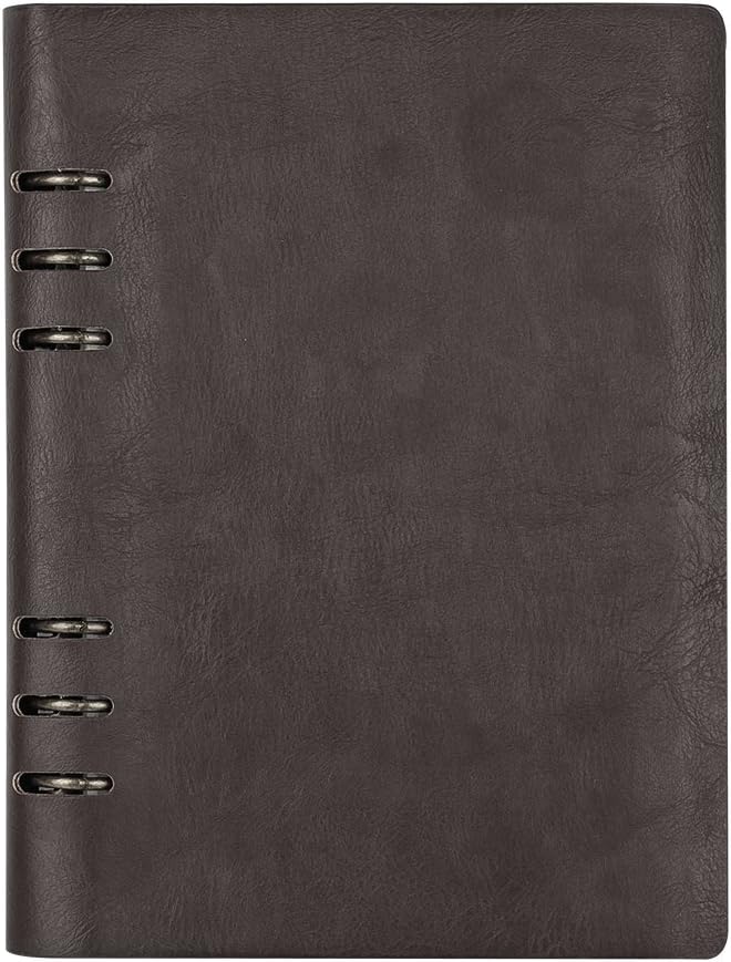Vintage Notebook Paper Lined Leather Journal For Women Premium Soft Faux Leather Cover A5 Planner Binder Travel Journal Inserts Business Diary With Pen Holder (Pitchy Coffee)