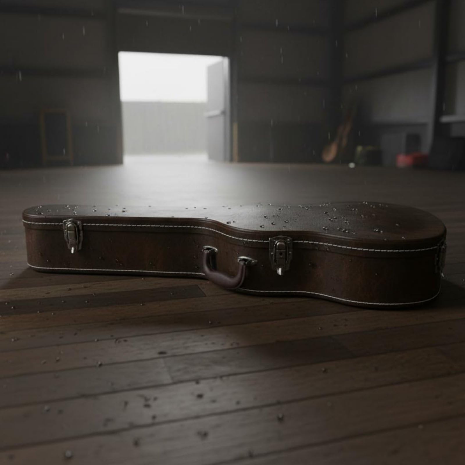 Estuche Rígido de Guitarra Acústica Antigolpes Case de Guitarra con Forma Curva Impermeable Accesorio Musical para Viaje, Negro, Negro