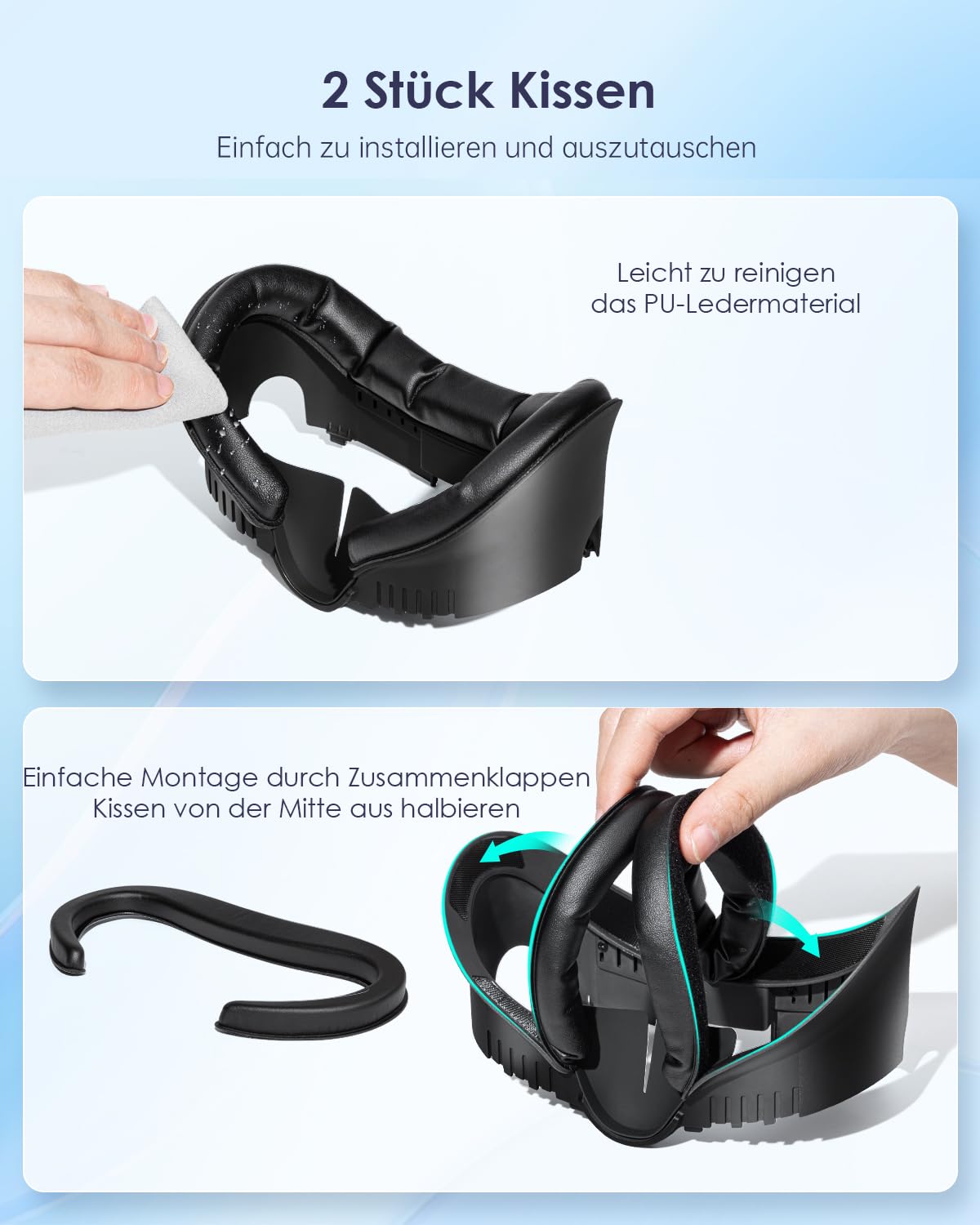 vr Gesichtspolster kompatibel für Quest 3 Gesichtsschnittstelle Zwei Schaumstoff ersatzteile mit Linsenschutz für Quest 3 Gesichtspolster