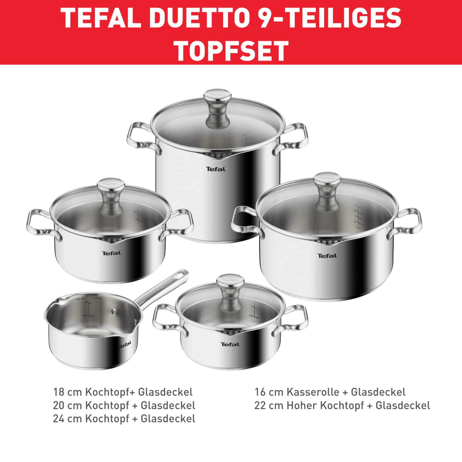 Tefal Duetto Topfset Induktion 9-teilig – Bild 8