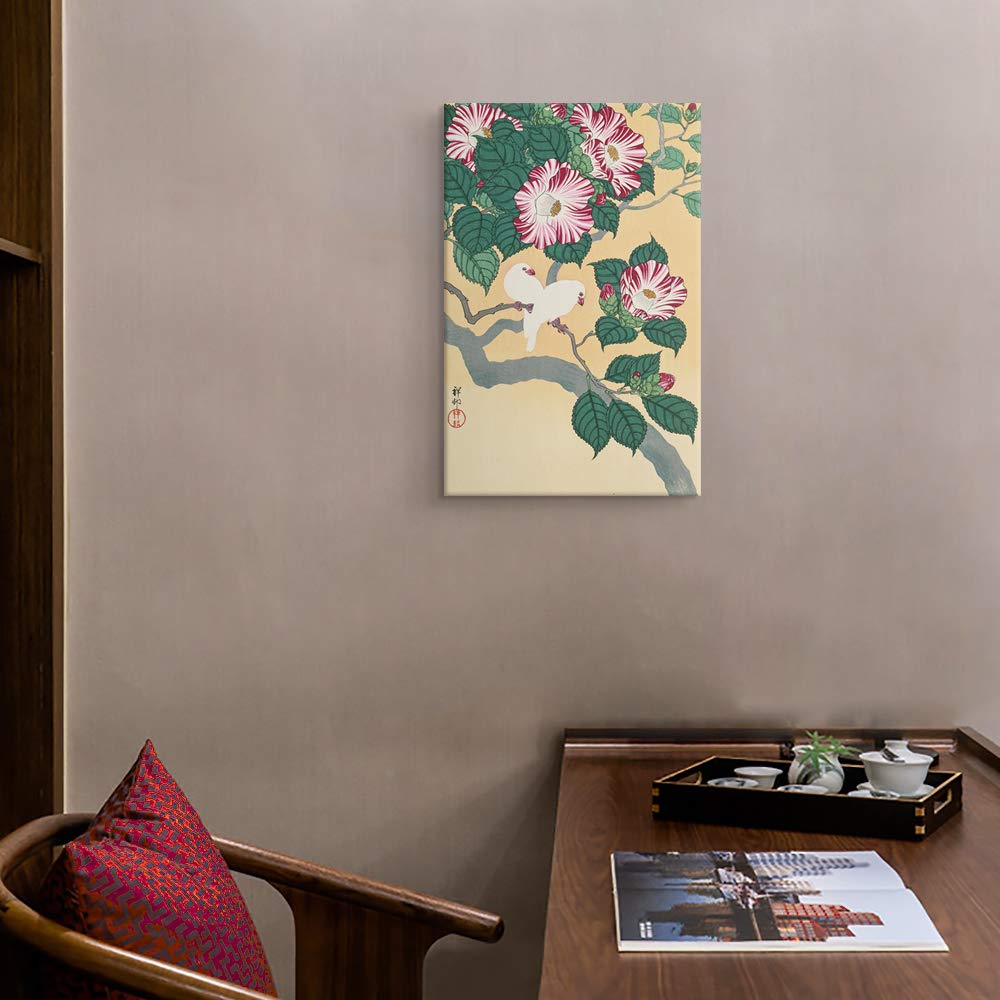 Amazon.co.jp: 日本の絵師 小原古邨 作品 椿に白文鳥 複製画 風景画