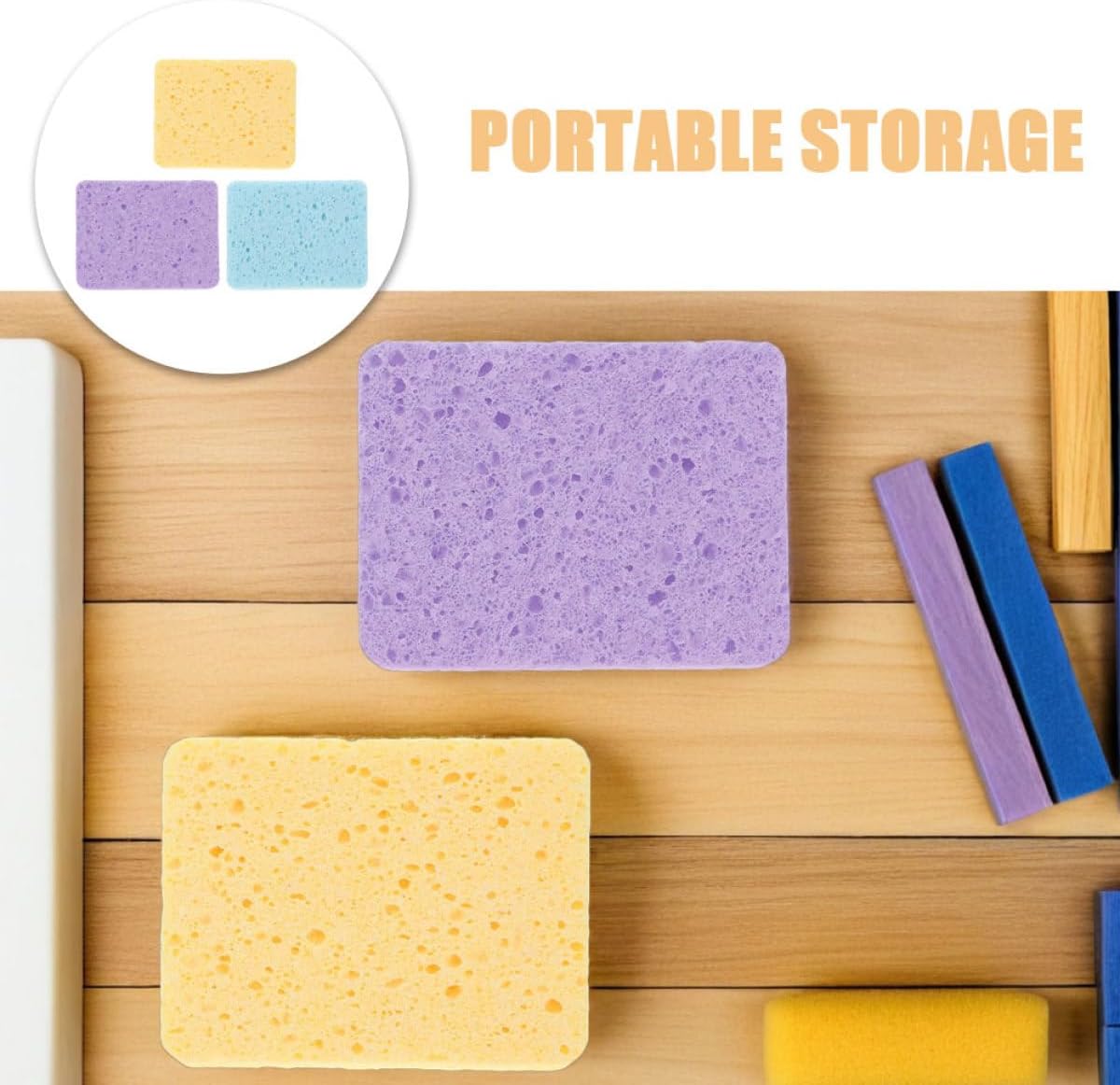 Cabilock 3pcs Rectangular Artist Sponges Watercolor and Acrylic Painting Tools Super Absorbent Brush Cleaning Sponges for DIY Crafts and Pottery Art Supplies