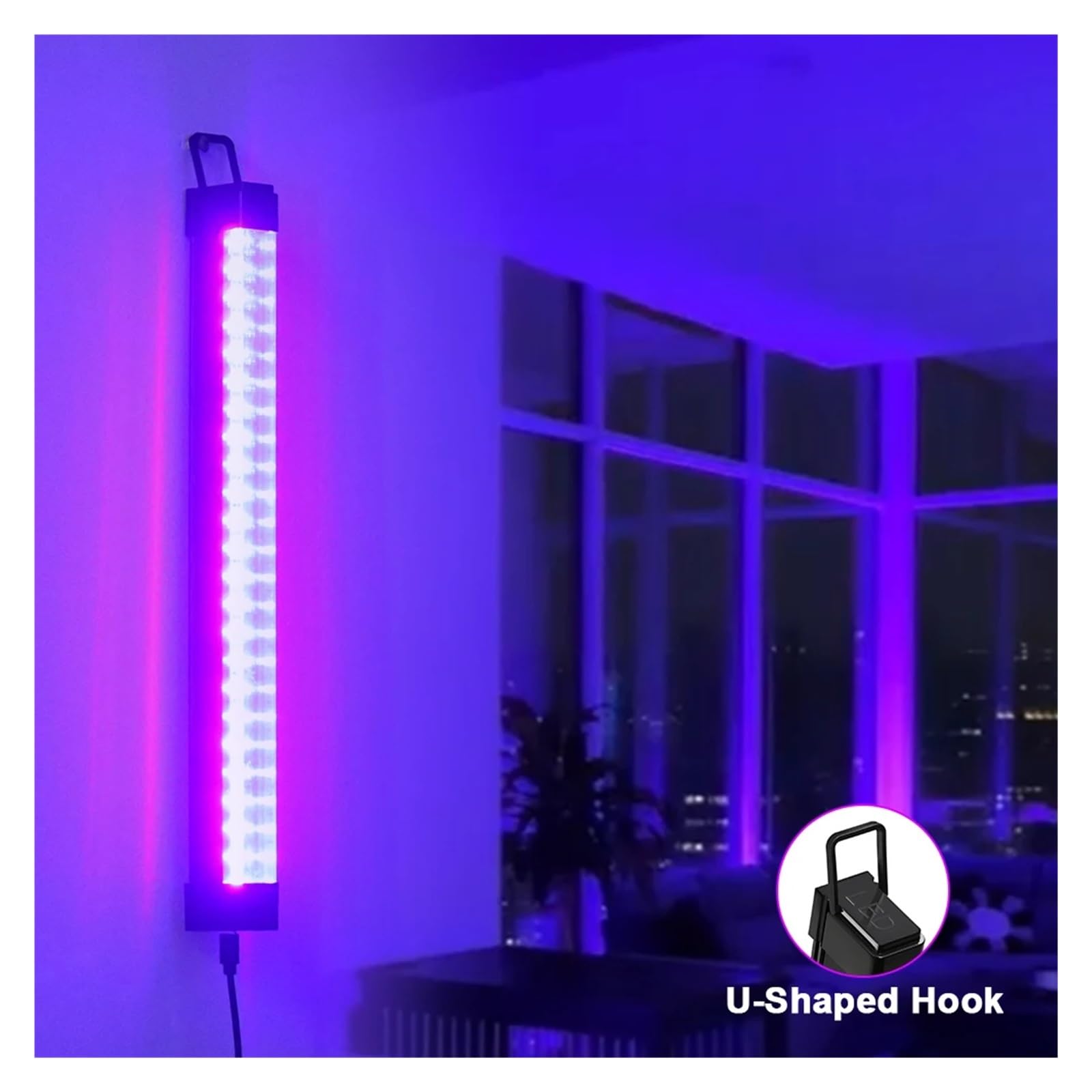 2 Stück/Set USB UV-LED Schwarzlicht T8 Schwarzlichtleiste 395 nm 400 Fluoreszierende Party-Disco-UV-Lampe Röhre UV-Streifen Weit verbreitet