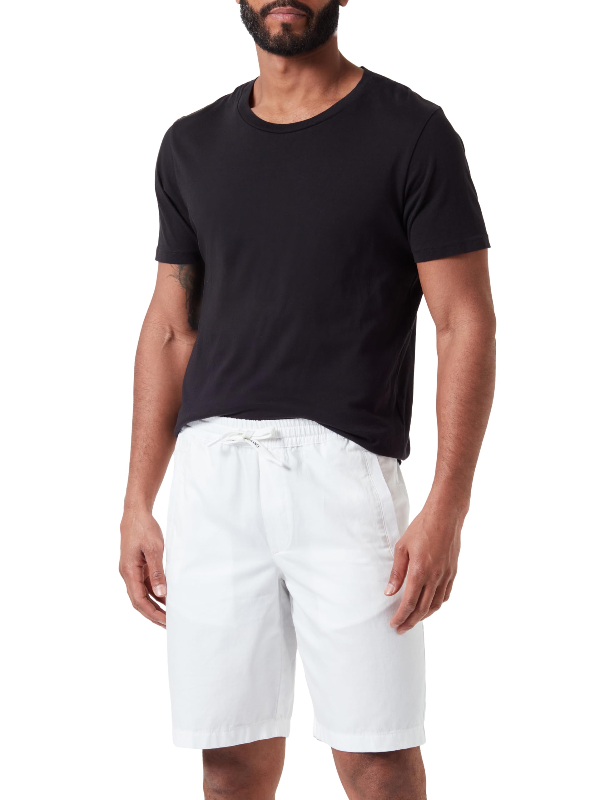 Armani Exchange Pantalones cortos para hombre Digital Desert Logo Laces, blanco crudo, 30