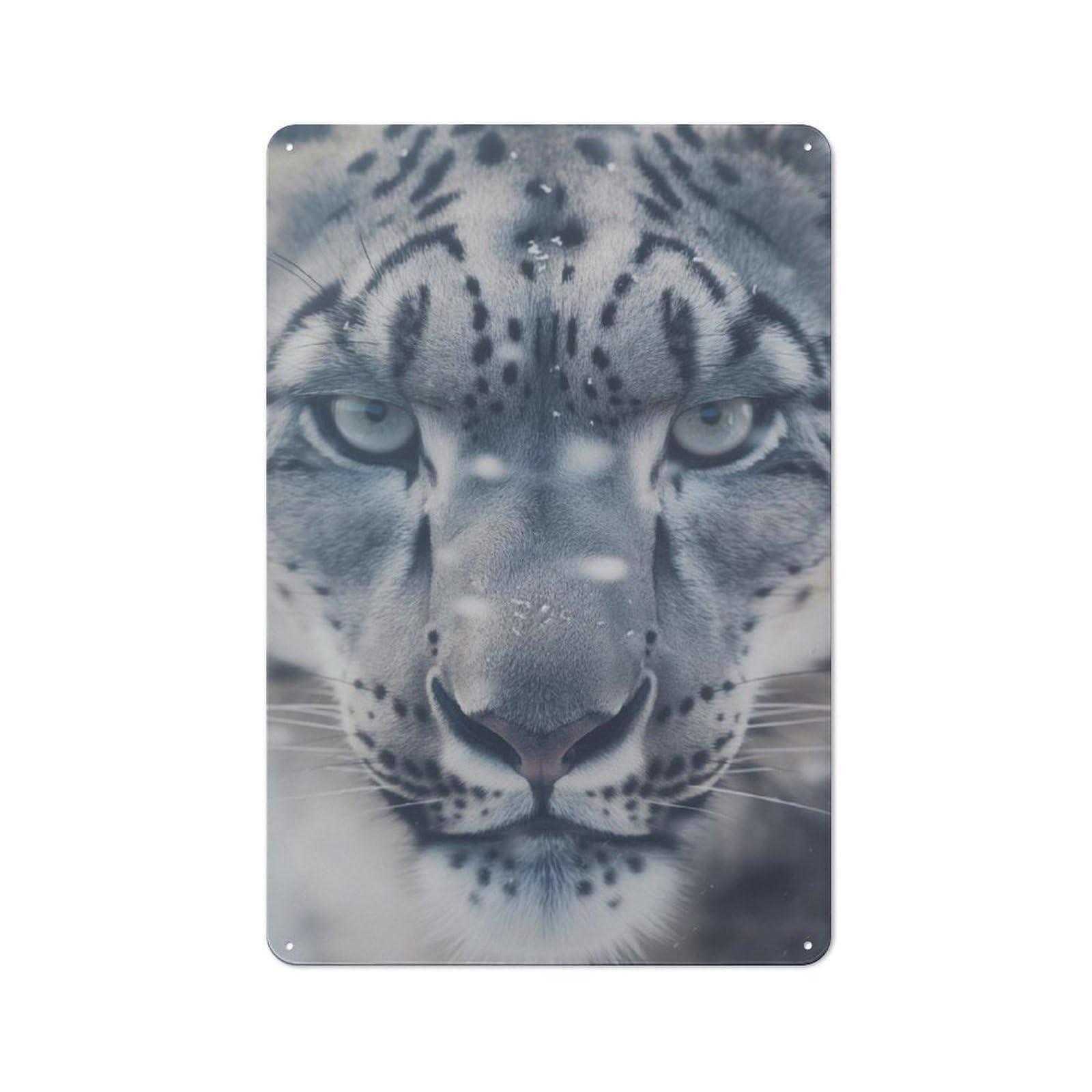 Junmoney Snow Leopard 30X20cm Rustic Tin Sign With For Garage Or Workshop, For Vintage Wall Decor Fans, For Kitchen And Home Bar Decor