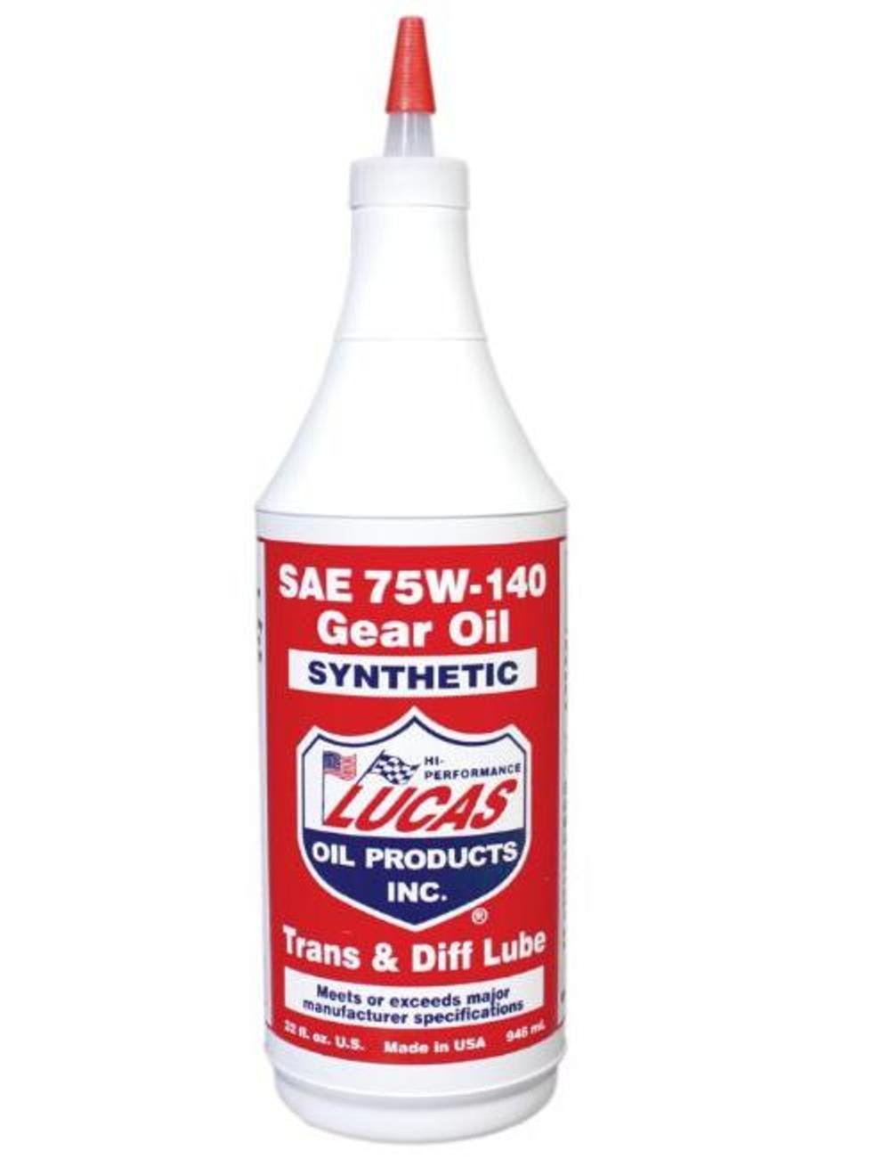 Lucas Oil Synthetic Gear Oil - 75W140, 1 Qt.