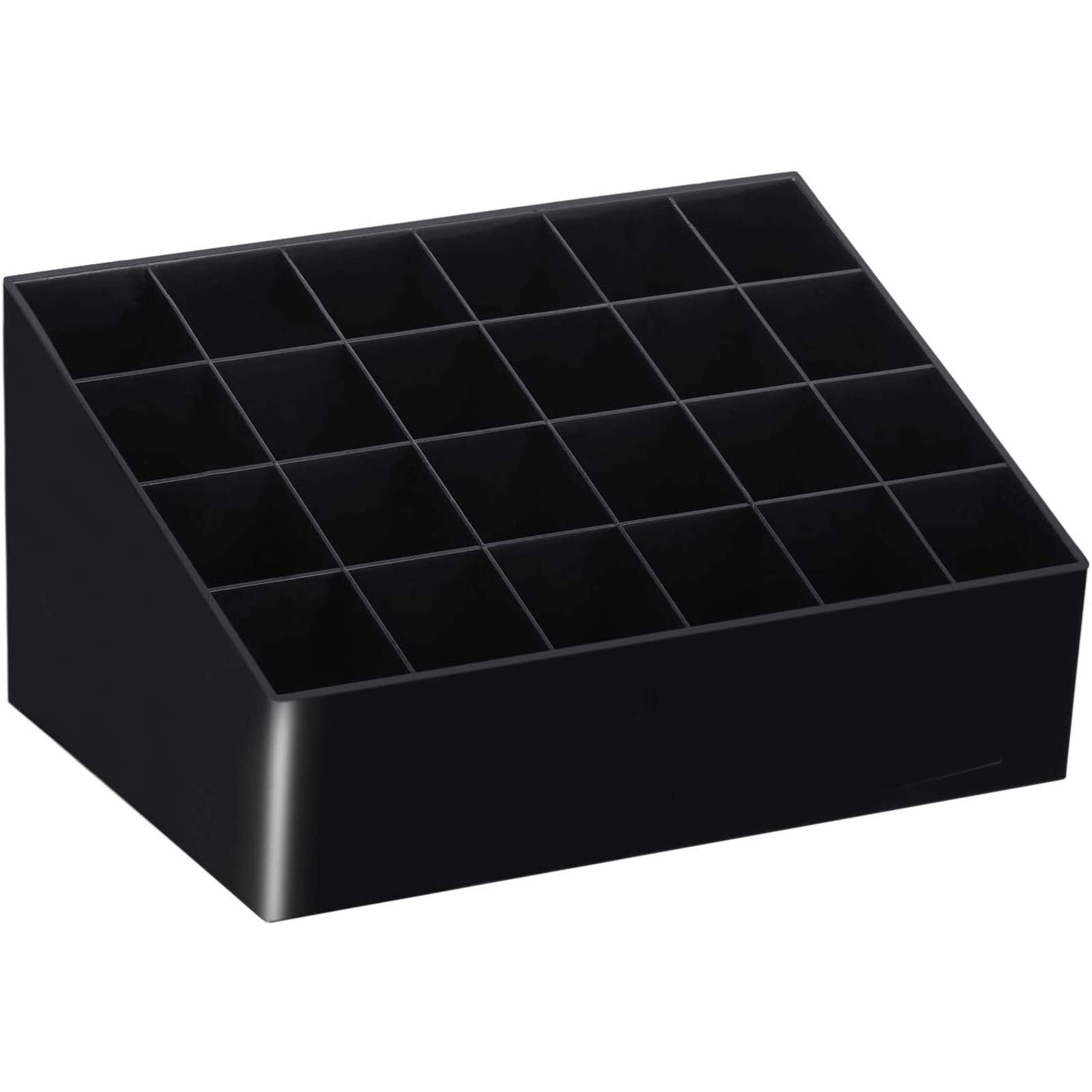 HEWADY Lipstick Holder Make up Organizer - 24 compartments - for Ordered Storage All Your Makeup Articles - Elegant Black