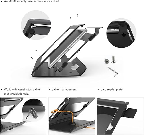 Miniatura 12 de BSC102WT - Soporte para tablet para escritorio, compatible con iPad 7 8 9 de 10.2 pulgadas, base giratoria 360, soporte antirrobo para tableta