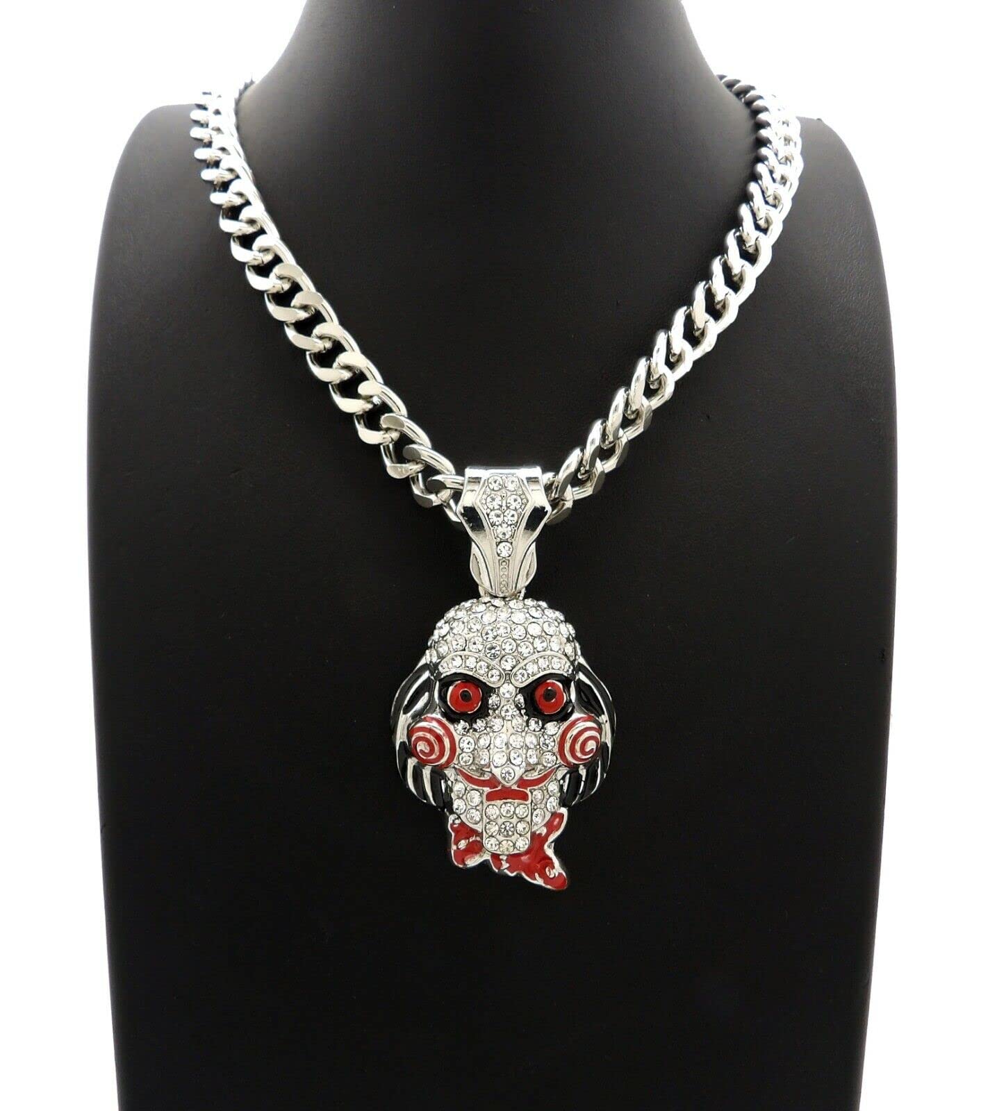 STANLEY GUESS ◑ PENDANT Cartoon Black Dragon Tooth Enamel Pendant Gold Necklace 18