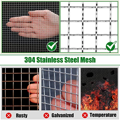 Image of Valchoose Upgraded 304 Crimped Wire 0.65mm, 16X144 in (407x3660mm) Rust Proof Hardware Cloth Sturdy, Wire Mesh Roll Easy to Cut Shape, Chicken Roll for Chicken Coop, DIY Cage (Pack of 2)
