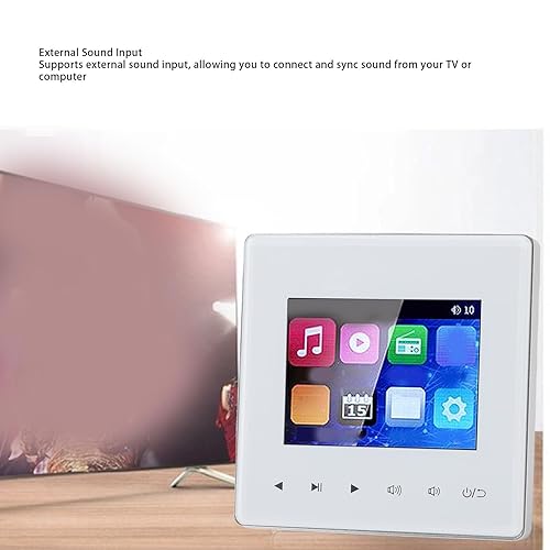 Miniatura 5 de Yunir Amplificador de pared inteligente Bluetooth con radio FM, pantalla táctil HD de 2.8 pulgadas, temporizador de encendido y apagado, compatible