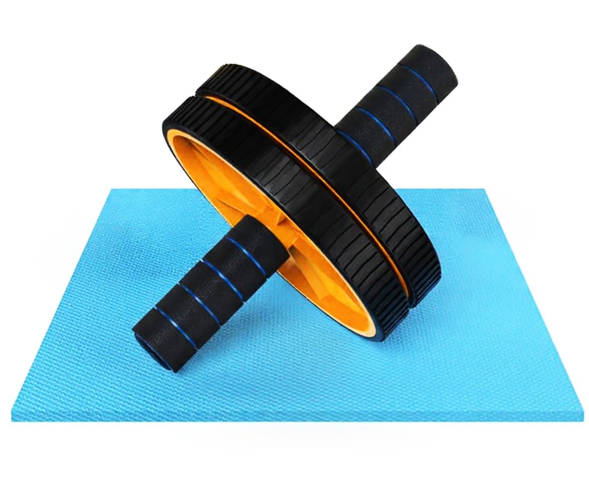 PRO365 Abs Roller | Ab Wheel With Anti Rust S.Steel Rod | Home Gym Equipment Abs Workouts 100 Kgs | Core Workouts | 6MM Safe Knee Mat | Lifetime Brand Warranty |