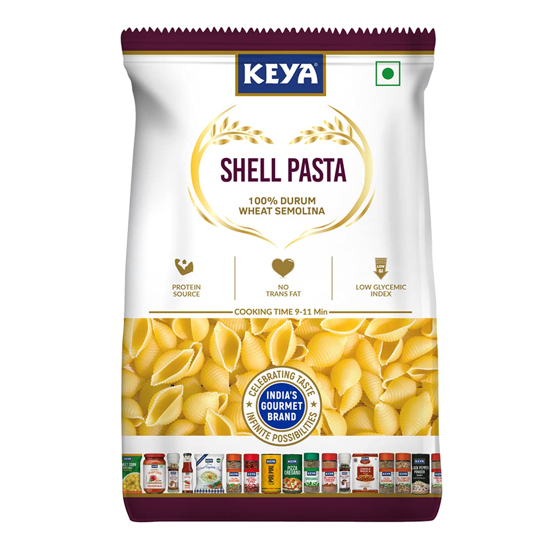 Keya No Maida 100% Durum Wheat Shell Pasta, 400g