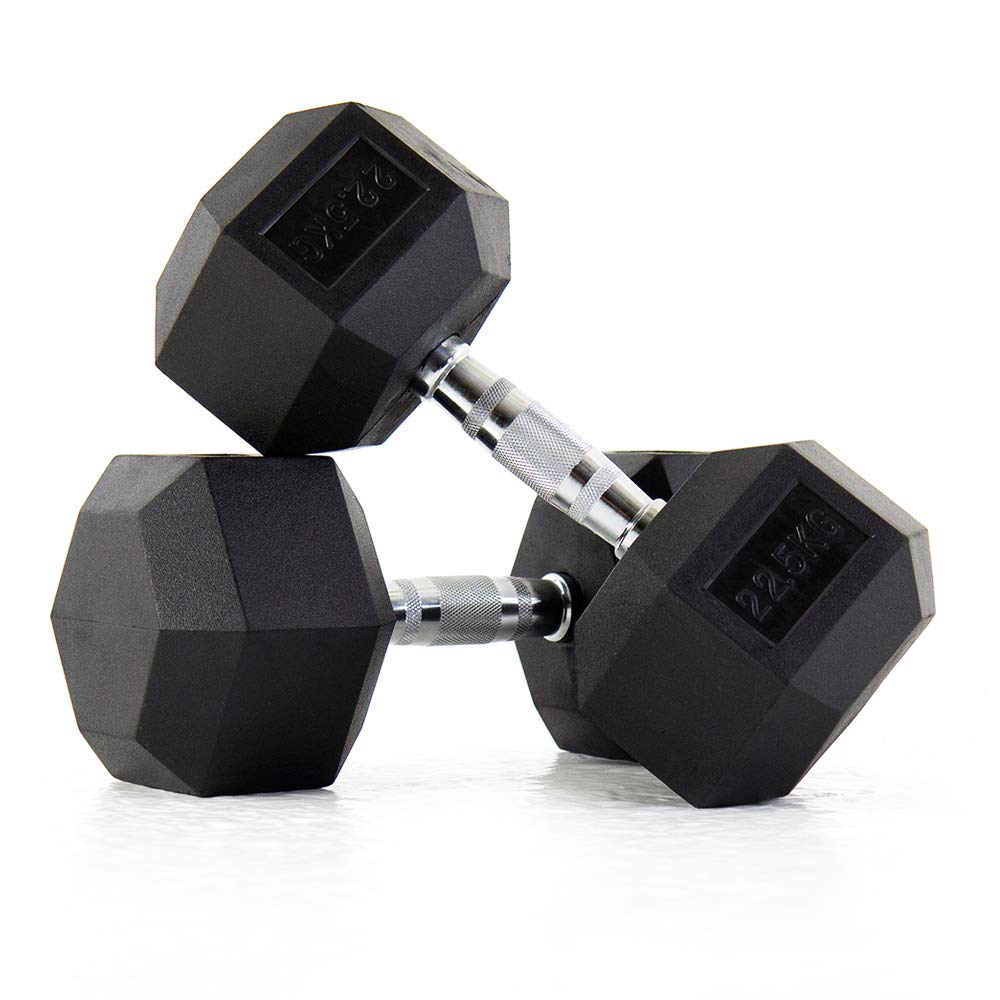 Rubber Hex Dumbbell in Kg- sold in pair-2 PCS