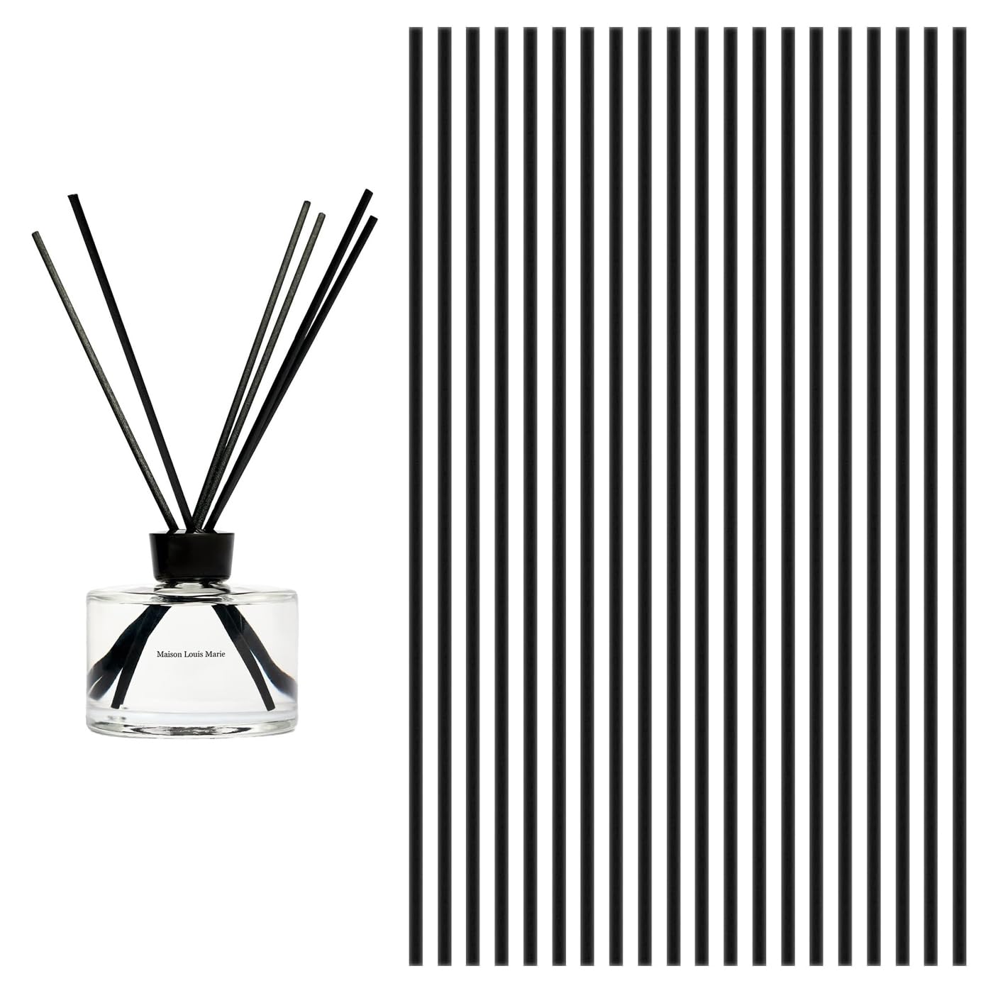 20 Pcs Reed Diffuser Sticks,30CM Black Reed Diffuser Reeds Sticks,Fibre Oil Aroma Natural Wood Rattan Long 4 mm Thick Replacements Refill Accessories Essential Soak Scent for Spa Home Bedroom Office