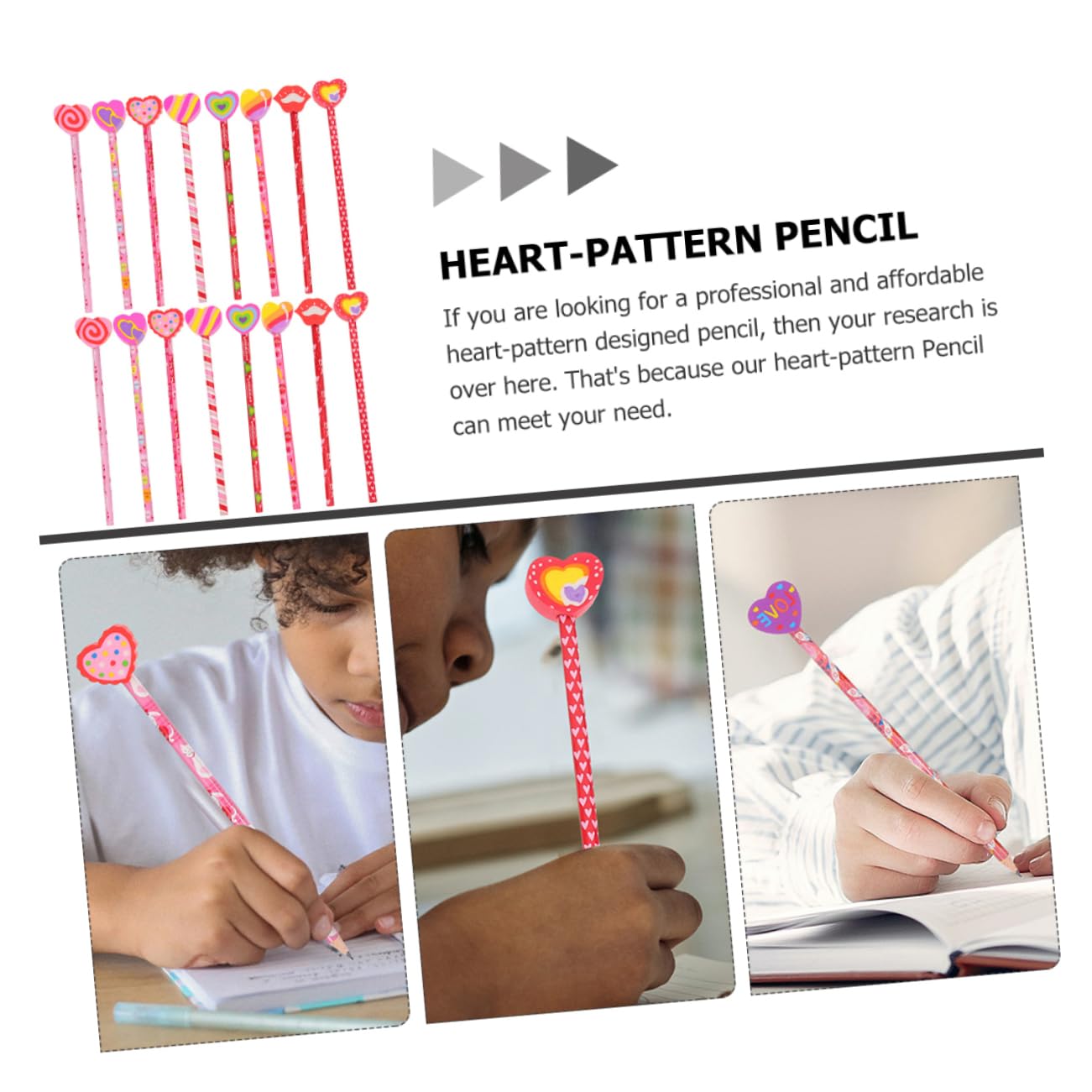 TEHAUX 3 Ensembles Crayon En Bois Hb Enfants Adultes Gamme De Crayons À Thème Faire La Fête Nouveauté Pour Le Cœur Stylo De Croquis Crayons À Dessin Pratiques Accessoires 18 Pièces * 3