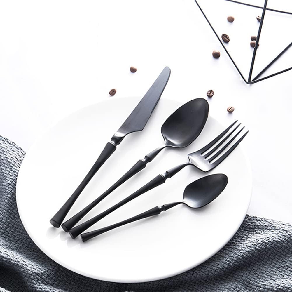 Silverware Set for 6 Modern Cutlery Utensils 24 Piece Include Knives Forks and Spoons Set Premium 18/10 Stainless Steel Flatware Tableware Set for Home Kitchen Restaurant Party