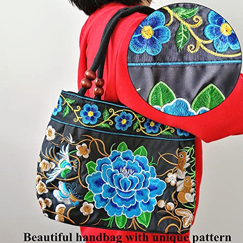 Embroidered Women Floral Handbags Embroidery Purse Vintage Hobo Tote Bag Ethnic Shoulder Bag2