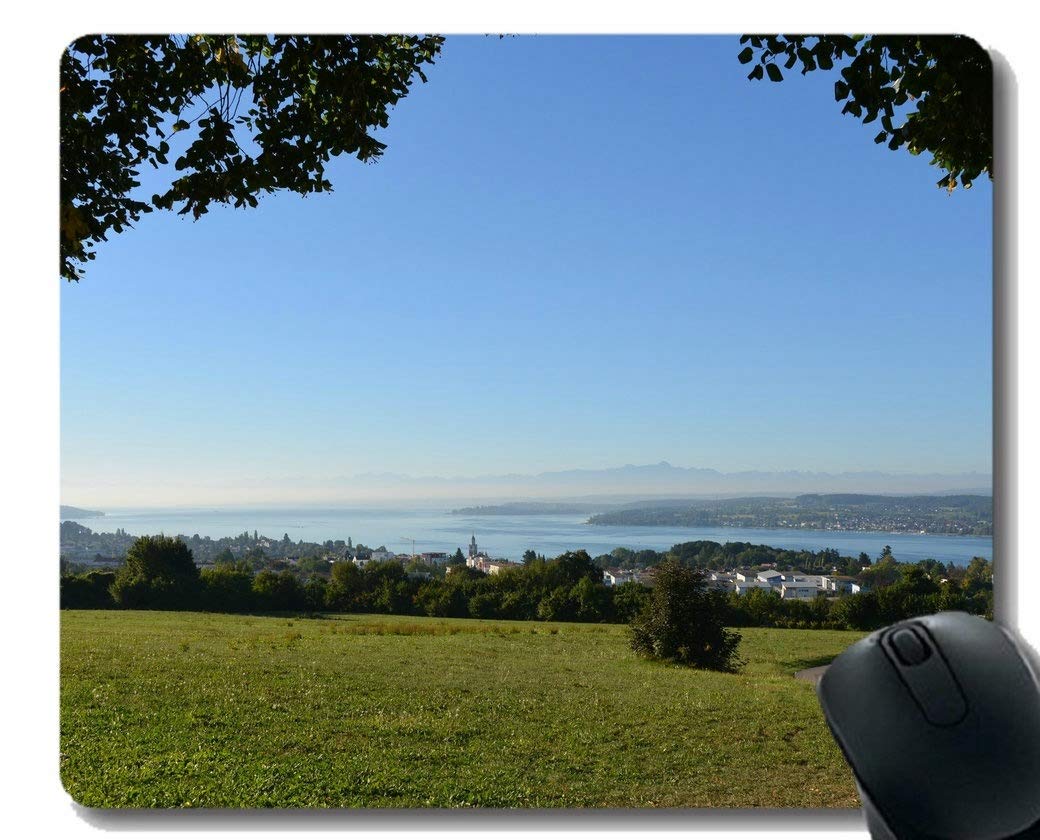 YENDOSTEEN Non-Slip Rubber Gaming Mouse Pad,Lake Constance View Lake View Uberlingen Sky Lake Mouse Pad with Stitched Edge