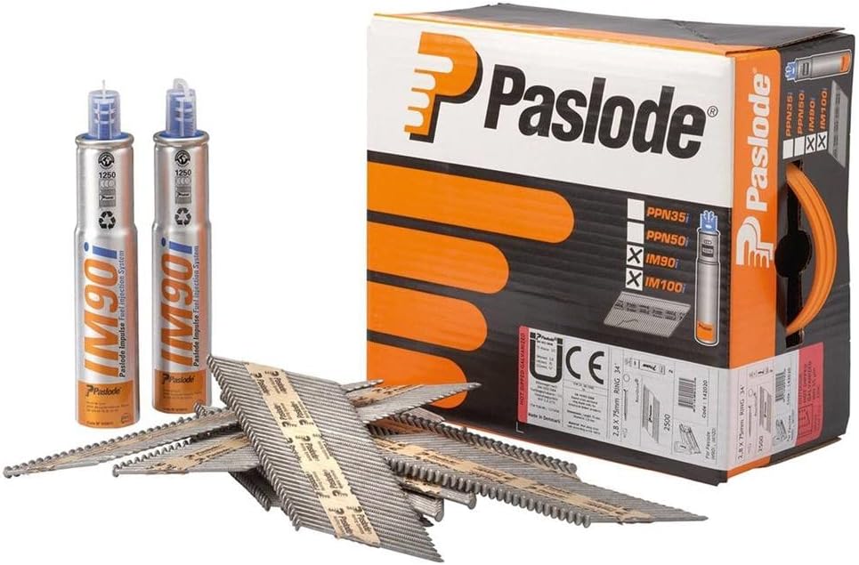 TIMCO Paslode 3.1 x 90mm IM360 Ring Nails Bright Finish Box of 2 200 2 Fuel Cells Amazon