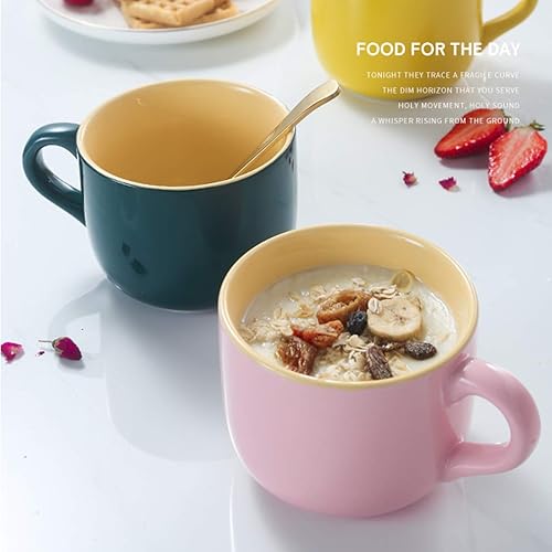 Miniatura 2 de TeenFighter Taza de avena grande de porcelana, 23 onzas (23.0 fl oz), taza de café ancha, taza de desayuno y tazón de sopa, apta para microondas y