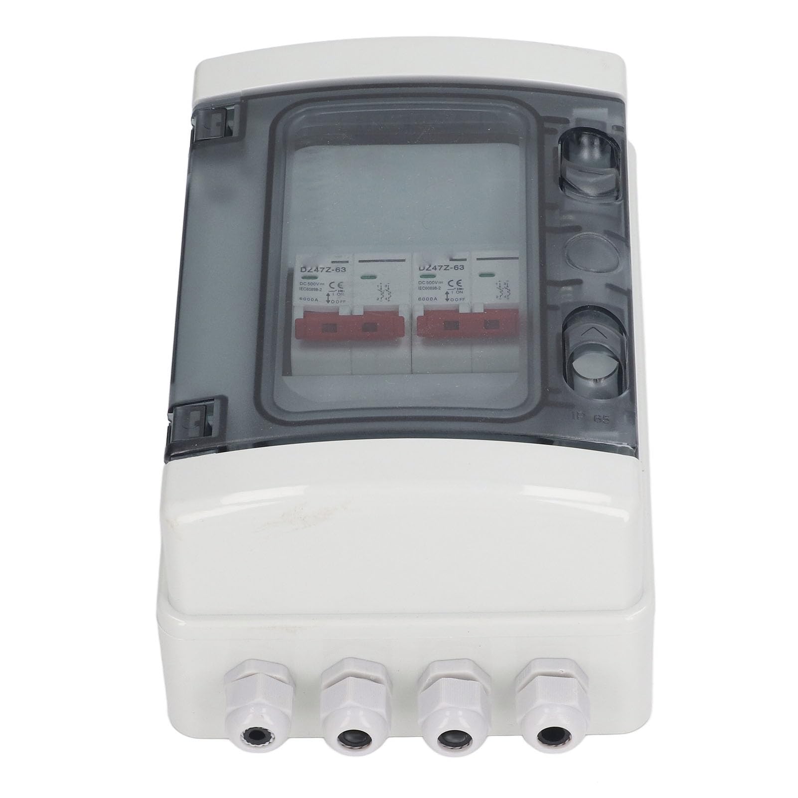 Ejoyous Scatola Interruttore Miniaturizzato CC, Sezionatore Solare Fotovoltaico Ignifugo per PC, 2 in 2 Uscite DC500V IP65 Impermeabile Resistente Ai Raggi UV per Inverter per Pannelli Solari RV