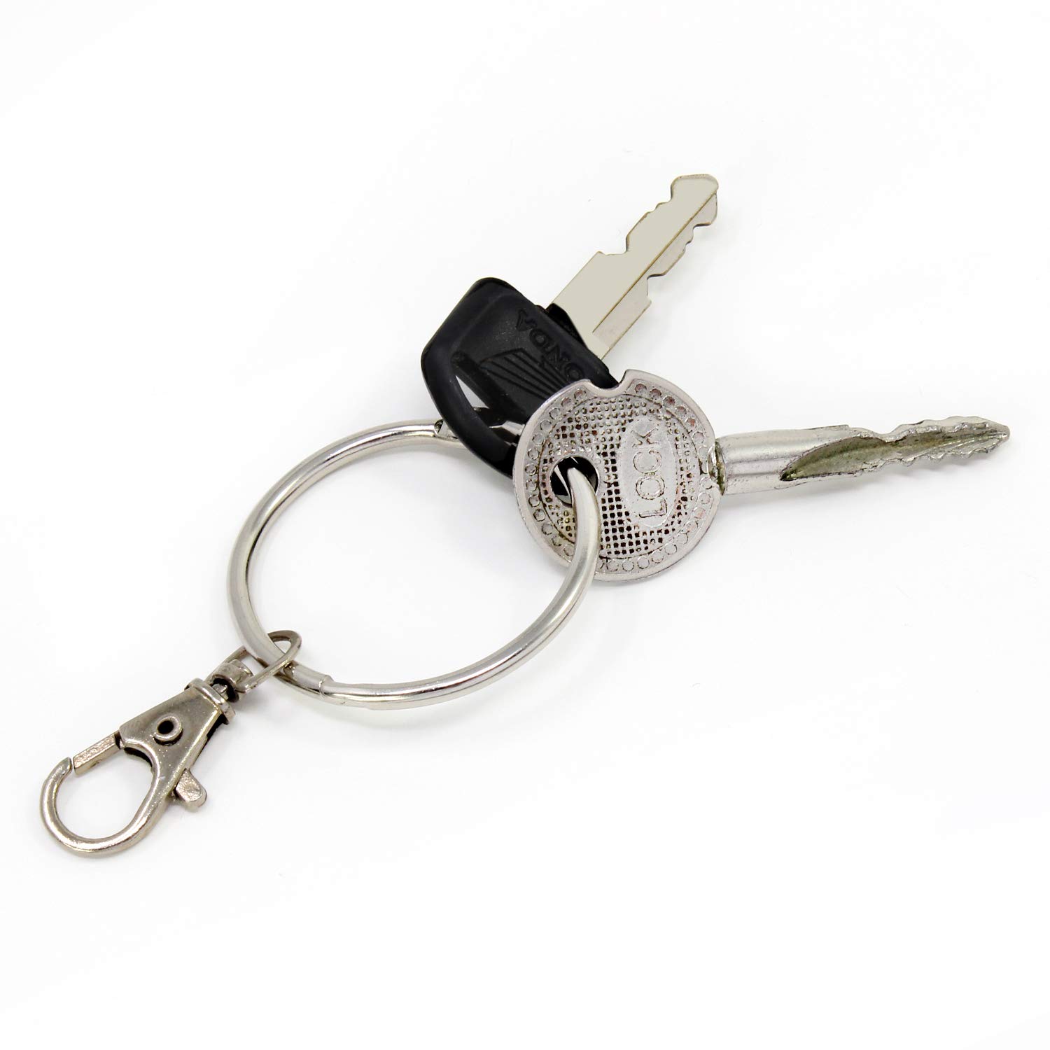 Sweieoni 80Pcs Bague En Métal, Reliure à Anneaux, Porte-clés, 20mm/25mm