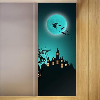 Adesivo Per Porte Interne 3D Citazione Adesivo Murale Castello Mago Pvc Impermeabile Astratto Porta Da Bagno Adesivi D'Arte Per Camera Da Letto Porte Scorrevoli Decorazioni Decalcomanie Natale 77X20