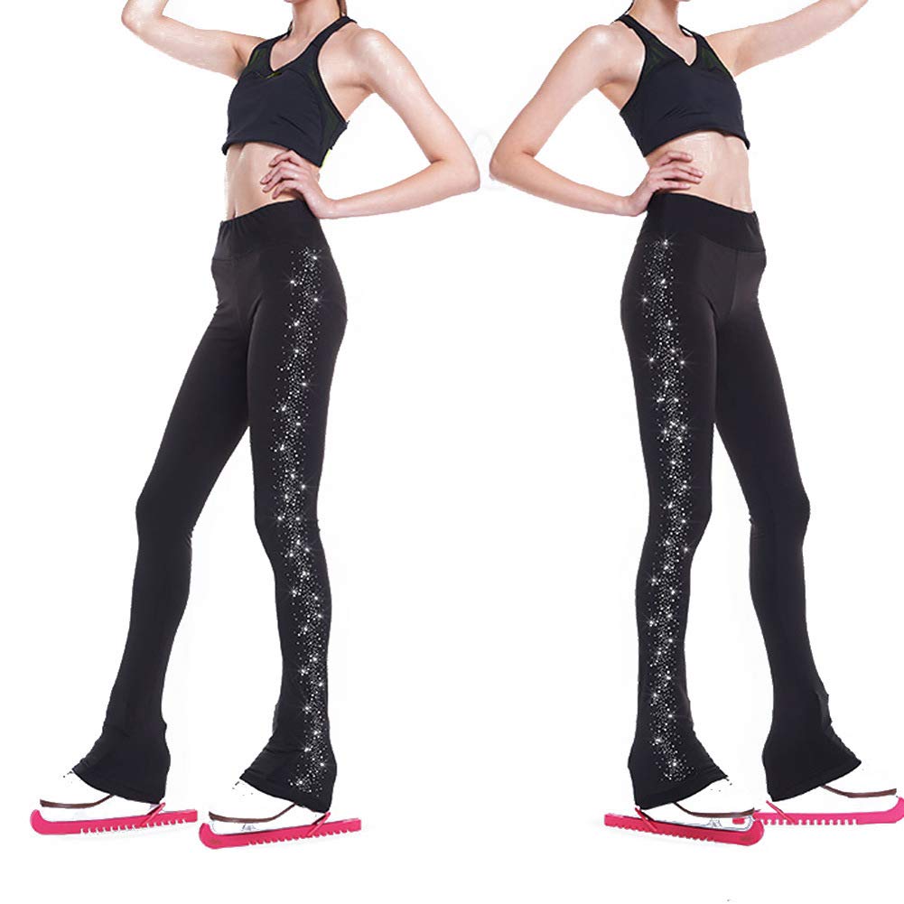 Pattinaggio Artistico Pantaloni Spirale Abbigliamento Sportivo Invernale Pile Polare Pantaloni Pattinaggio Ghiaccio Pantaloni per Pattinaggio rotelle