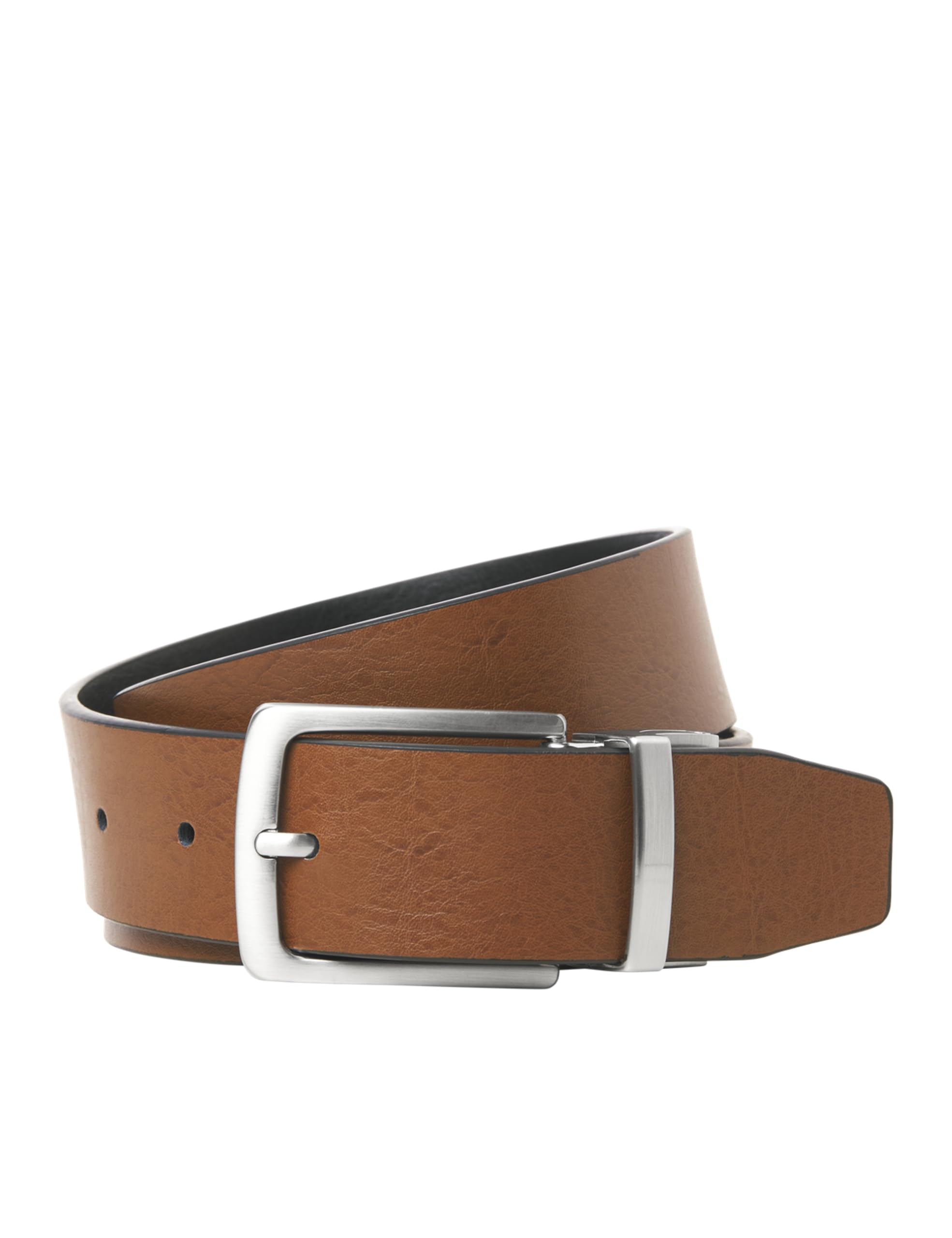 Jack & Jones Men's Black Jacrio Reversible Leather Belt Noos