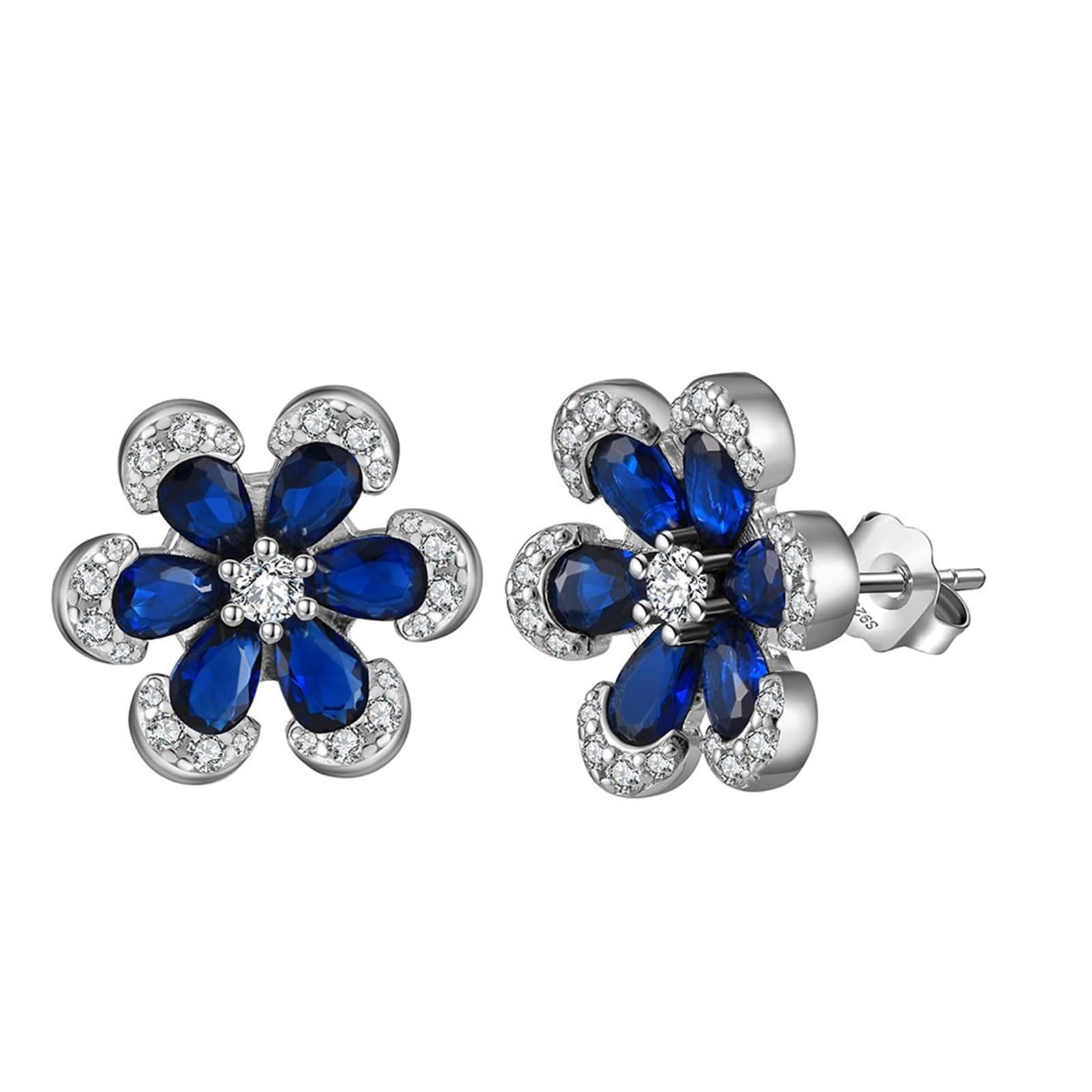 Ohrringe Frauen Ohrstecker Gold,Ohrringe 925 Silber Damen Ohrringe Blume mit Zirkonia Ohrringe für Damen Gold