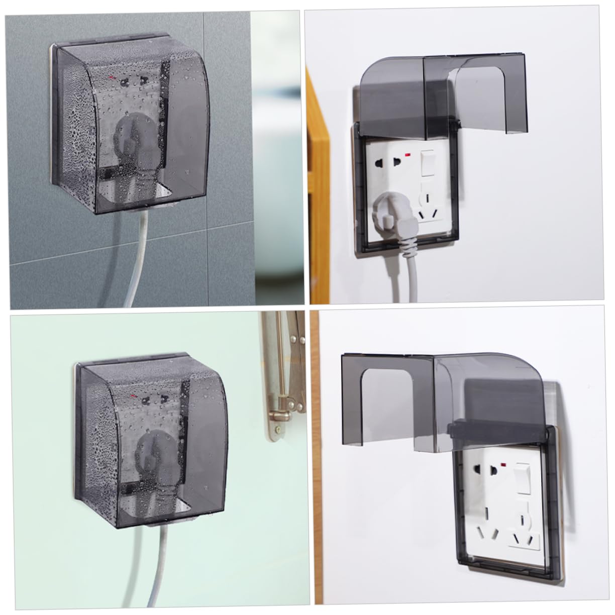 EXCEART 4 Set Coperchi Per Elettrica Impermeabili Da Protezione Per Outlet Da Bagno Copertura Autoaderente Per Elettrica Design Elegante E Pratico Facile Da Installare E Usare 2 Pezzi*4