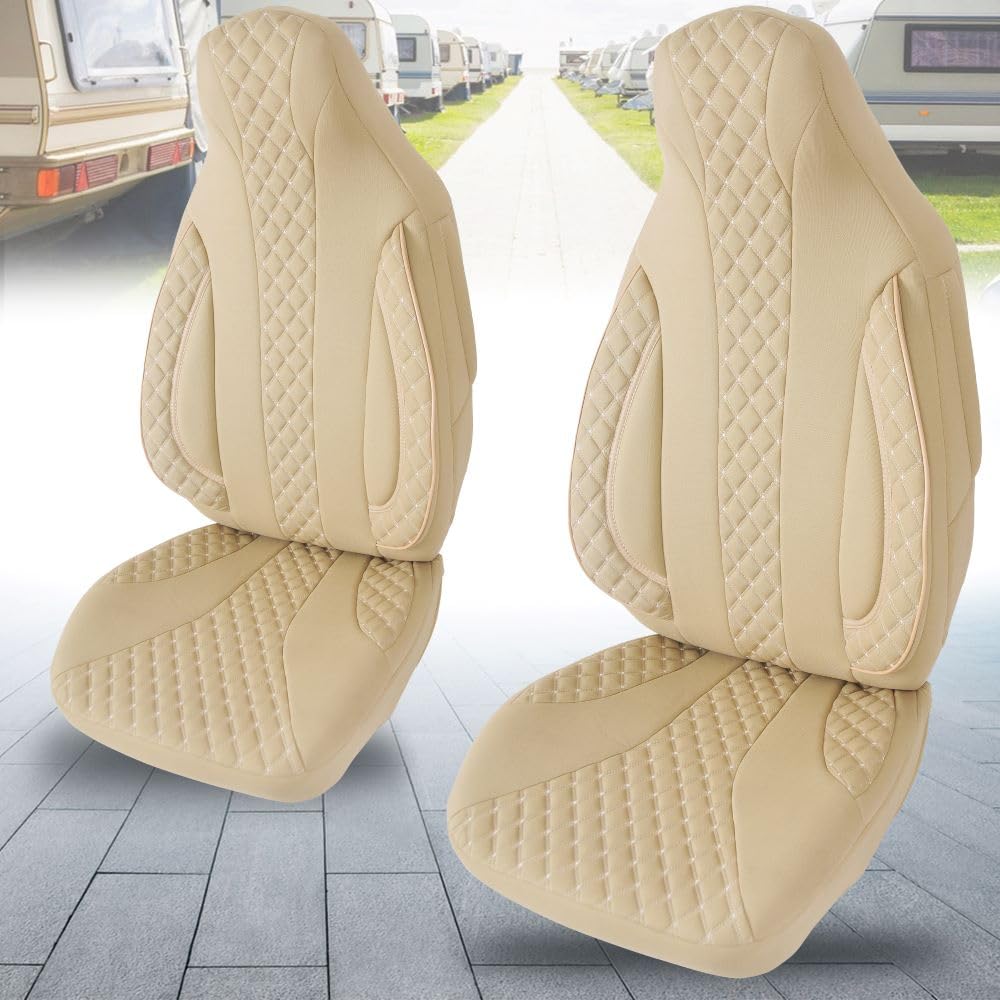 BREMER SITZBEZÜGE Coprisedili per camper compatibili con Fiat Ducato, Citroen Jumper Peugeot Boxer, colore beige | WPL405