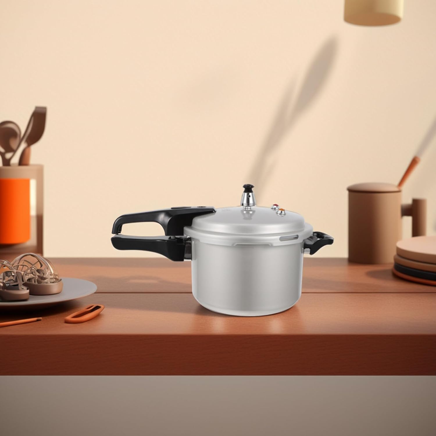 Angoily Aluminum Pressure Cooker Pot for Gas Stove and Induction Cooker Multifunctional Household Pressure Pot with Ergonomic Handle Safe Easy to Clean Fast Cooking