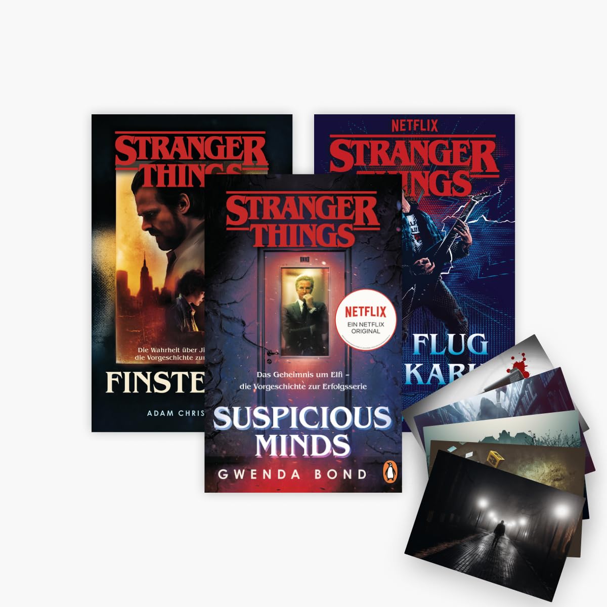 Die offiziellen Stranger-Things-Romane Band 1-3 plus 1 exklusives Postkartenset
