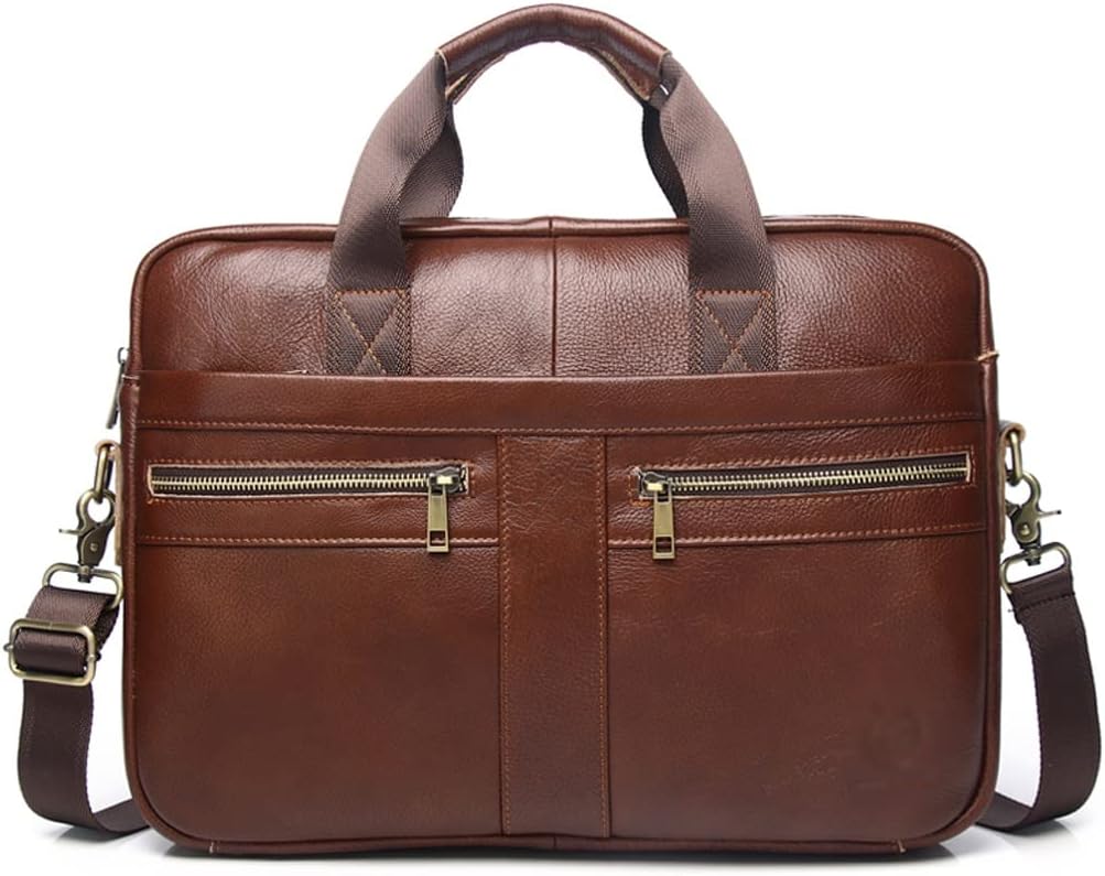 HBJWOV Briefcase Men's Briefcase Leather Laptop Bag Large Capacity Handbag Crossbody Bag