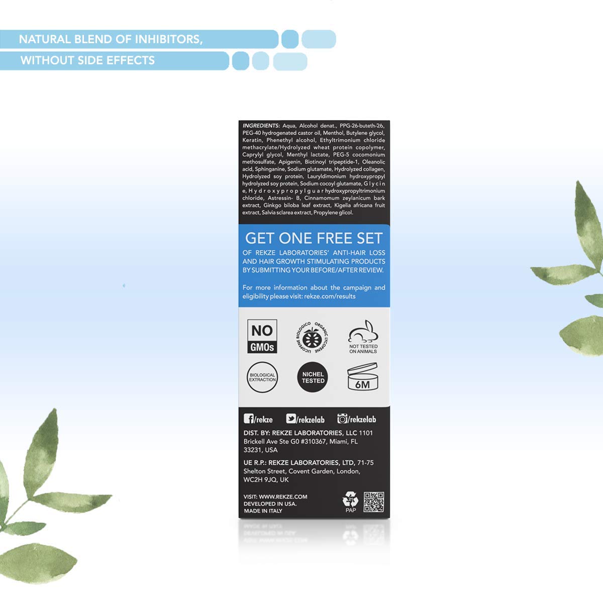 REKZE 24 Clinically Proven Hair Growth Serum & AntiHair Loss Treatment