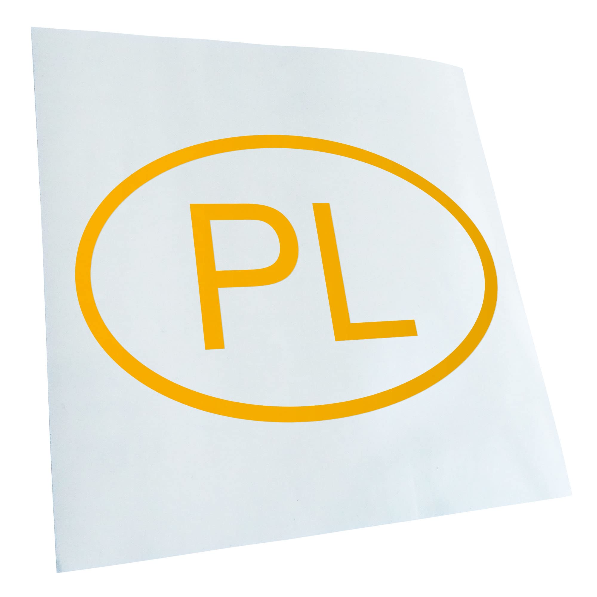 Kiwistar - Car Sticker - Yellow - 40 x 27 cm Poland PL - Rear Window Car Sticker Weatherproof for Car Truck Moped Truck - Sticker Exterior Self-Adhesive Tuning Accessories for Window Vehicle Window