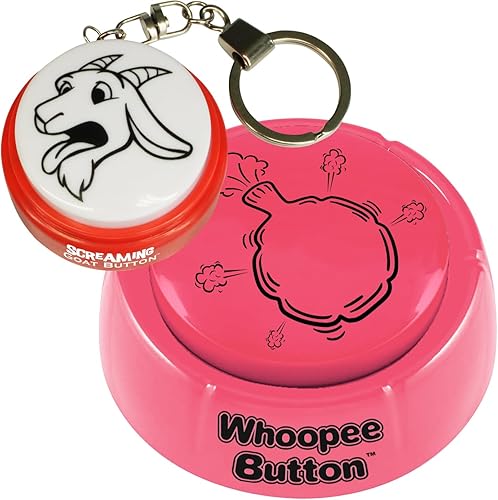 Miniatura 1 de Llavero de cabra gritando y botón Whoopee  La máquina original de gritos y pedos de cabra, gran juguete de pedos  Regalos de broma para hombres y
