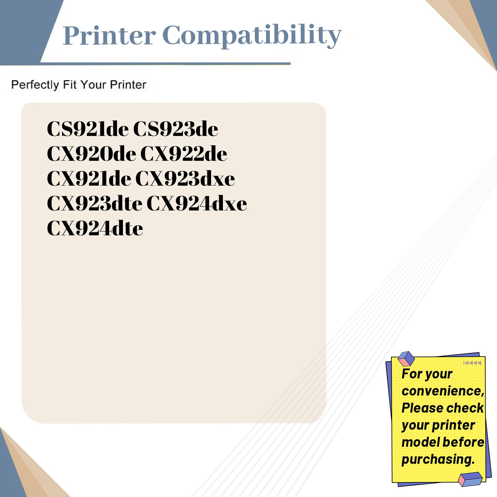 Compatibile con unità fotoconduttore Lexmark 76C0PK0 76C0PV0 per unità tamburo stampante CS921de CS923de CX921de CX922de CX923dte CX924dte (confezione da 1 ciano)