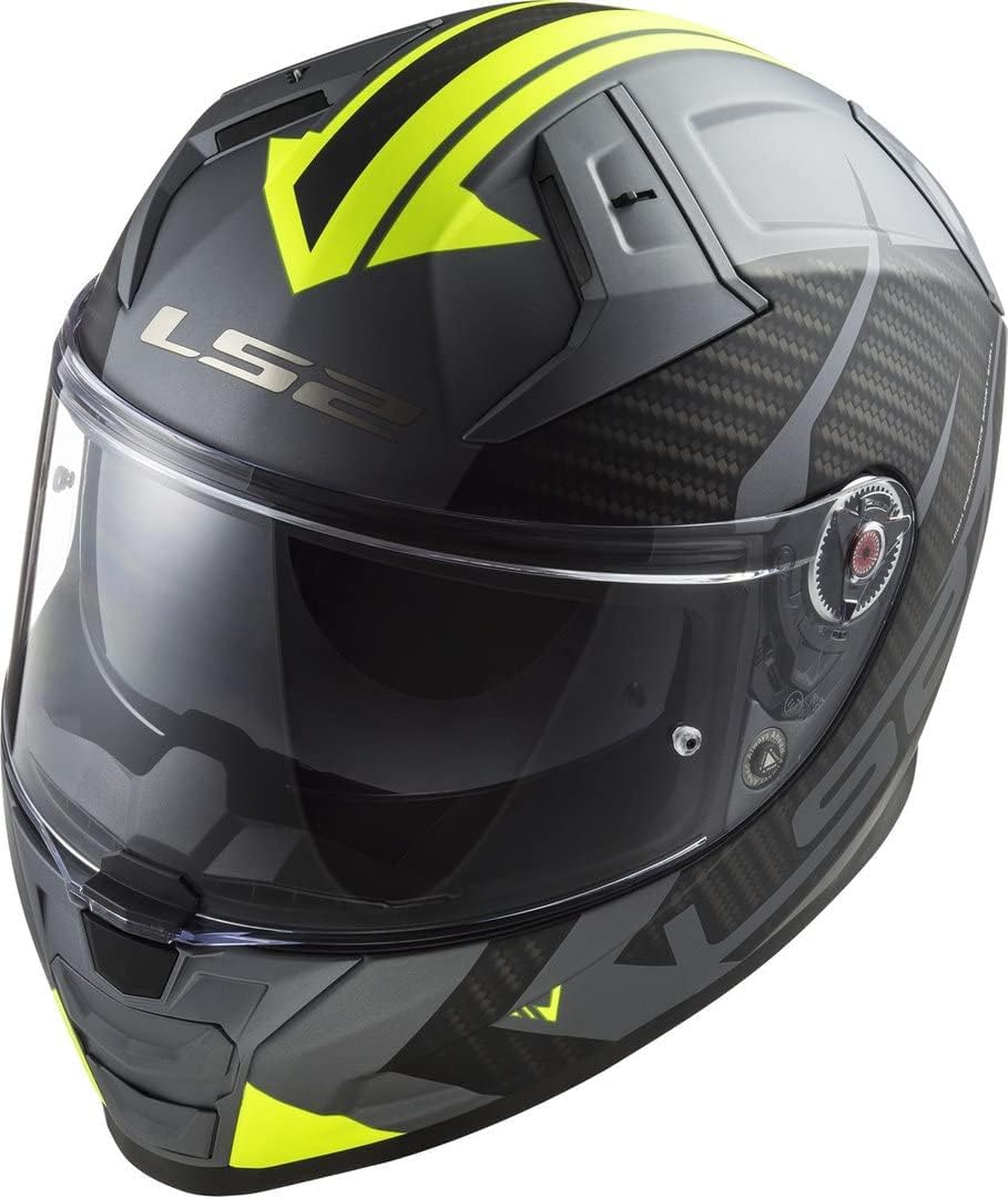 LS2, Casco Moto Integrale VECTOR II SPLITTER Matt Titanium H-V Yellow, L