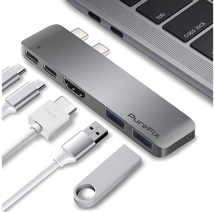 Hub USB-C MacBook Pro para teletrabajo y escritorios limpios con HDMI 4K