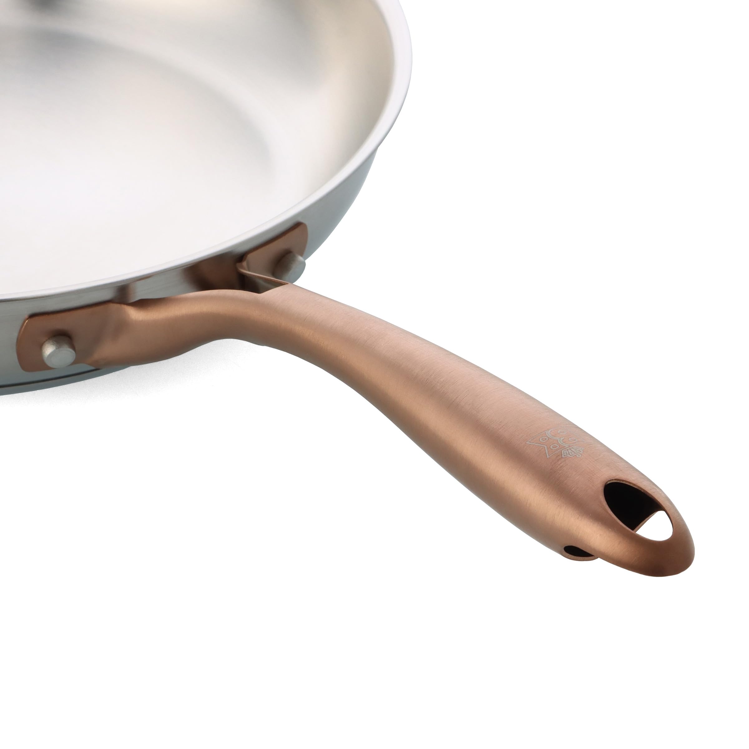 BK Rose - Juego de sartenes de acero inoxidable, 3 piezas, Ø20/24/28 cm, inducción, sin recubrimiento, apto para horno hasta 230 °C, apto para lavavajillas, acero inoxidable 18/10