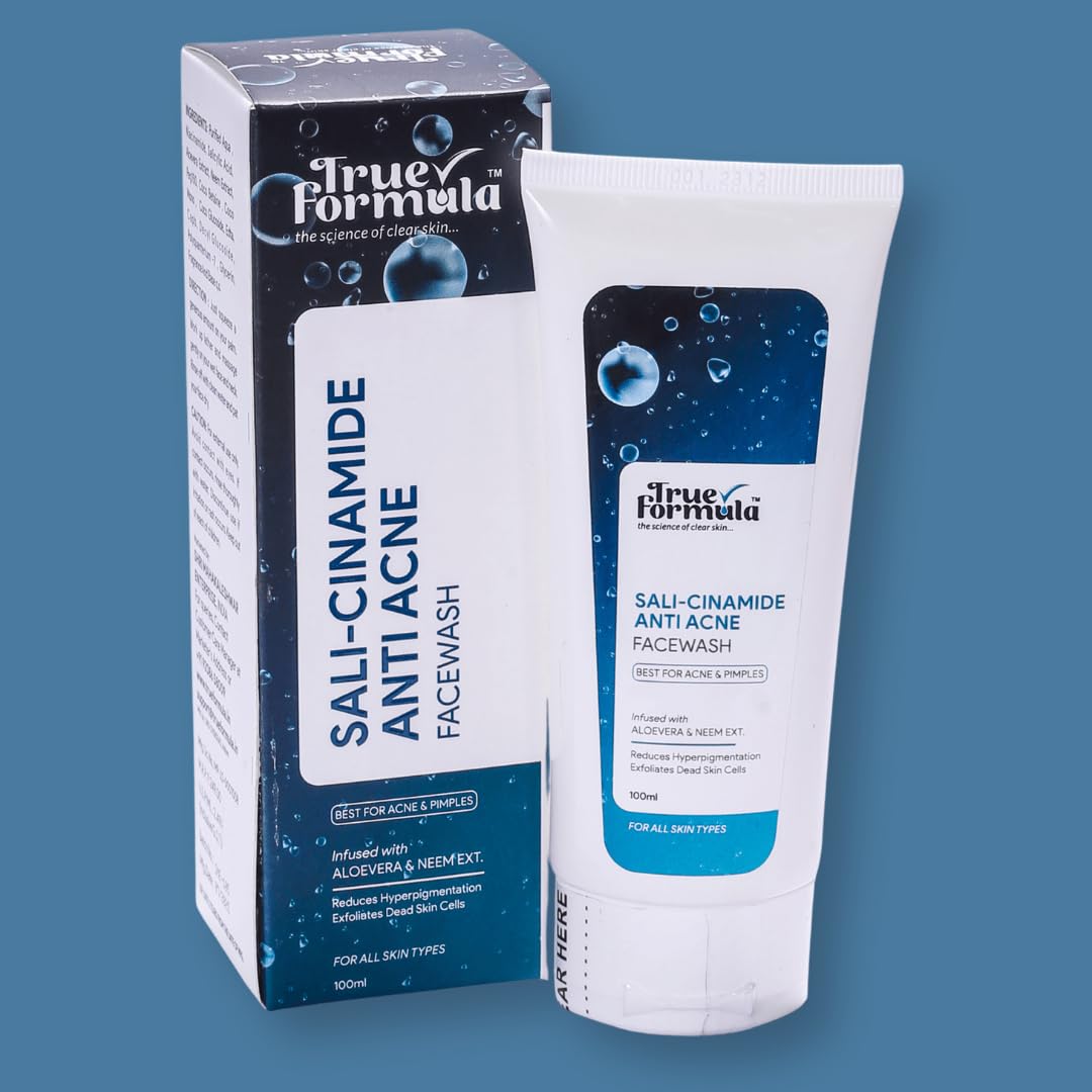 Sali-Cinamide Anti-Acne Face Wash with 2% Salicylic Acid & 5% Niacinamide | Controls Acne, Blackheads & Excess Oil | Tea Tree, Zinc PCA & Aloe Vera | For Men & Women | 100ml