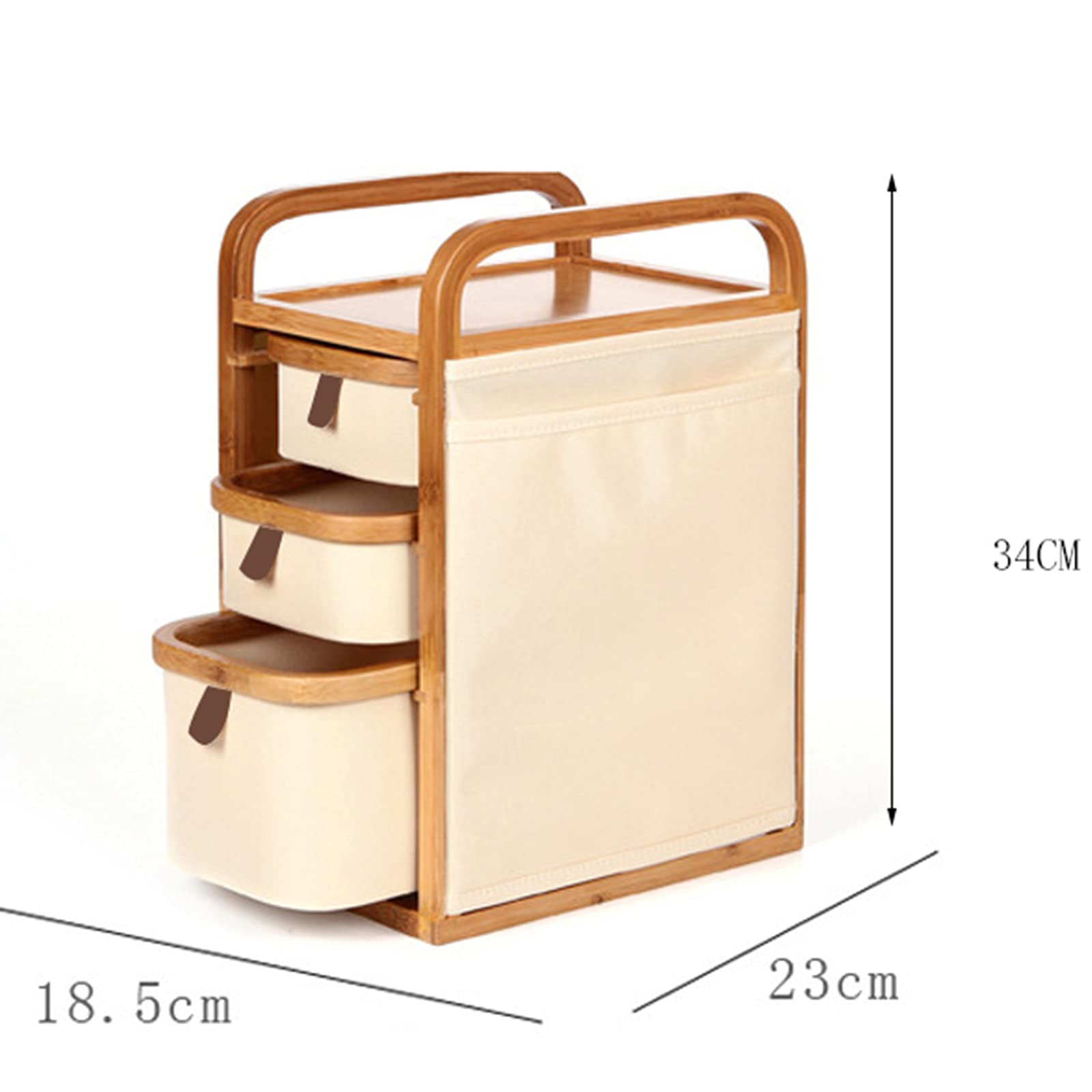 Cassetto di bambù Organizzatore Trucchi,Multi-Funzione Legno Organizzatore Cosmetico,Grande capacità Porta Trucchi Organizer per La Cura della Pelle Vanity Bagno-D 35x23x18.5cm(14x9x7inch)